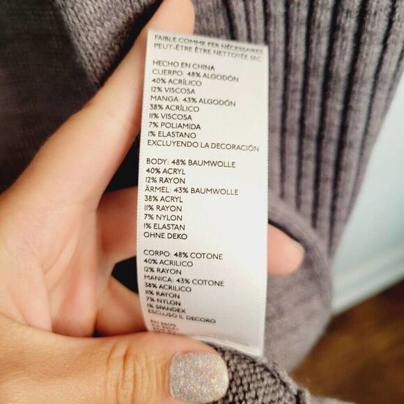 Silence & Noise Womens X-Small Grey Duster Cardigan Sweater Faux Leather Details - Picture 5 of 8